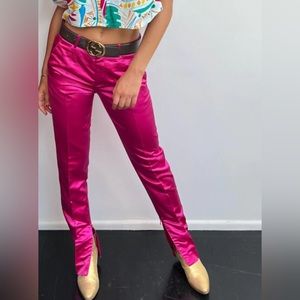 Vintage 2001 Tom Ford Gucci Pants Silk Satin Pink Metalic Size 44 (fits 8/10)